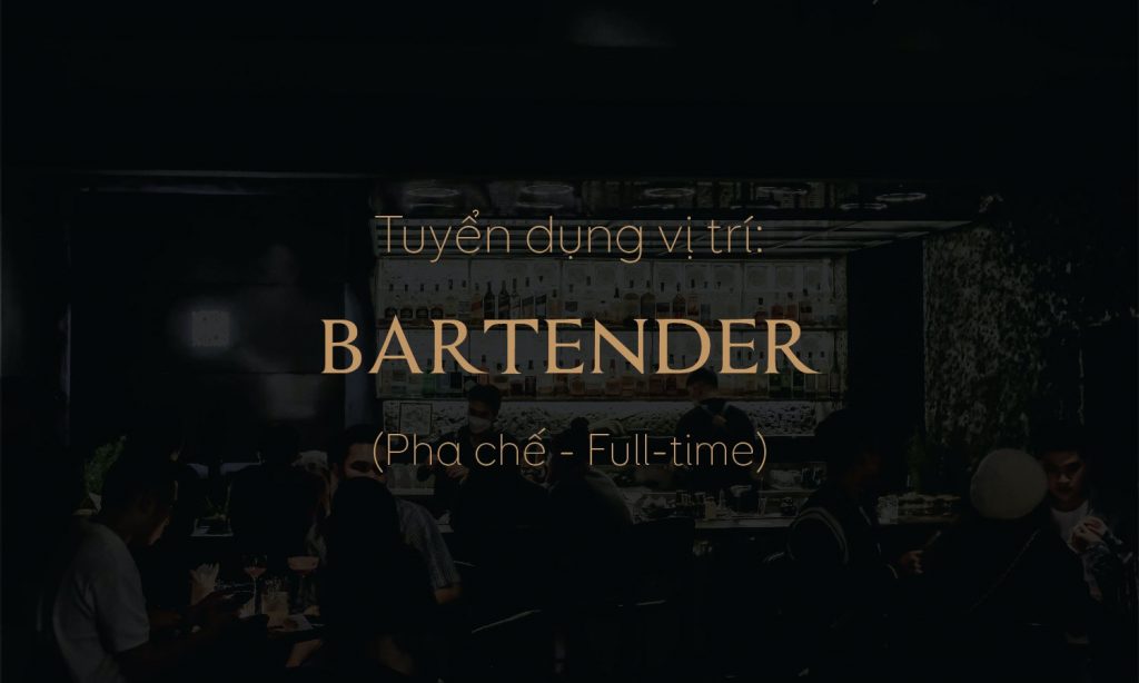 We’re hiring: BARTENDER